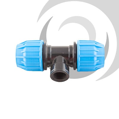 25mm x 3/4" Comp. Tee Junction FEMALE Thread