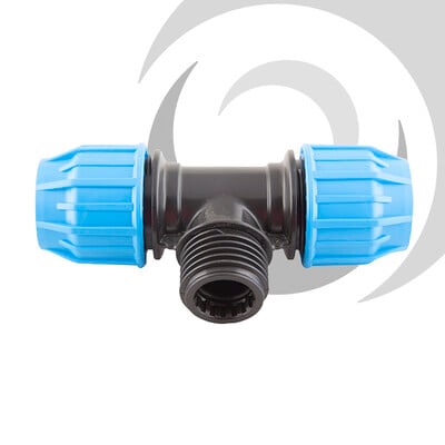 20mm x 1/2" Comp. Tee Junction MALE Thread