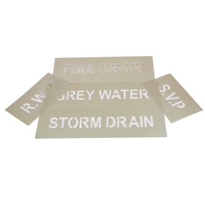 Pipe Identification Stencil (Set of 5)