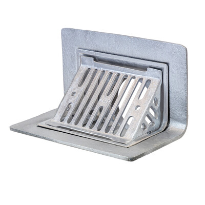 Frost Aluminium Parapet assembly, 45 deg grate, small sump body 2-way outlet 3" BSP