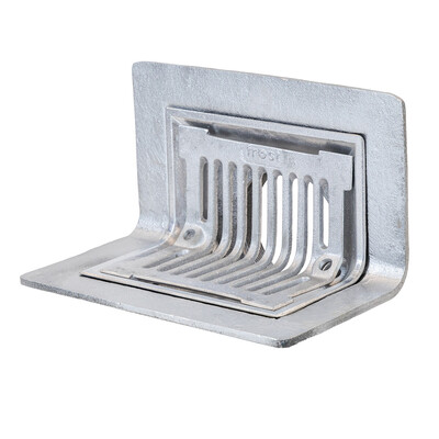 Frost Aluminium Parapet assembly, 90 deg grate, small sump body 2-way outlet 3" BSP