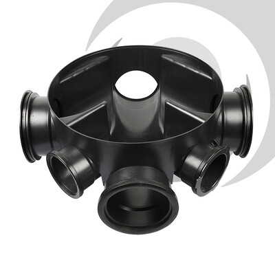 450mm Inspection Chamber Base 160mm Channel 2 x 160mm Inlets & 2 x 110mm Inlets, for installation up to 1.2m - New
