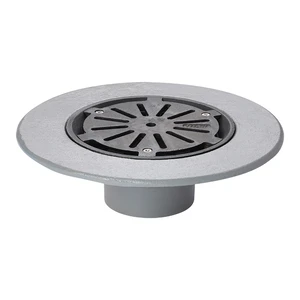 Frost Floor drain assembly medium duty cast iron grating circular, medium sump body cast iron vertical outlet 110mm DIA