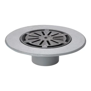 Frost Floor drain assembly medium duty cast iron grating circular, medium sump body cast iron vertical outlet 4" BSP