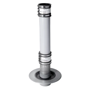 Frost Planter drain, clamp stainless steel gravel guard, 2 fast fit couplings and pvc stand pipe, medium sump body cast iron body, 4" BSP outlet