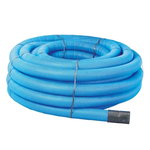 110mm OD Twinwall Duct Coil x50m; BLUE