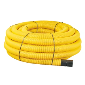 110mm OD Twinwall Duct Coil x50m; YELLOW.