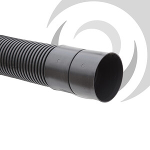 125mm ID Twinwall Duct x6m; BLACK Inc Coupler