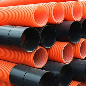 150mm Twinwall Duct x6m; ORANGE c/w Coupler - Marked 'Street Lighting'