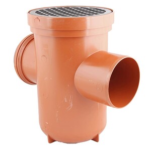 110mm ORANGE Circular B/Inlet Bottle Gully Roddable