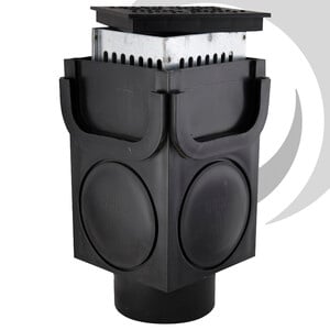 P/propylene LibertyDrain Channel Sump/Corner Unit c/w Galvanised Debris Trap