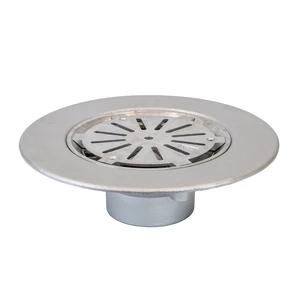 Frost Aluminium Cold Roof drain assembly - aluminium grating, fixed 240mm circular, medium sump body with clamp, vertical threaded outlet 3" BSP