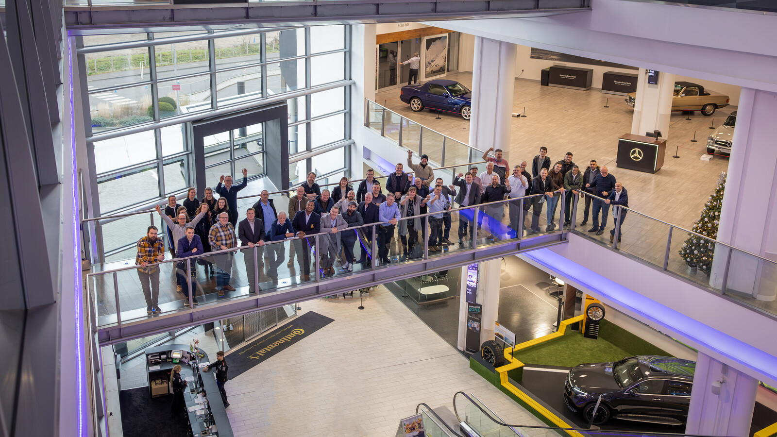 Drainfast 2023 whole team group photo at Mercedes-Benz World