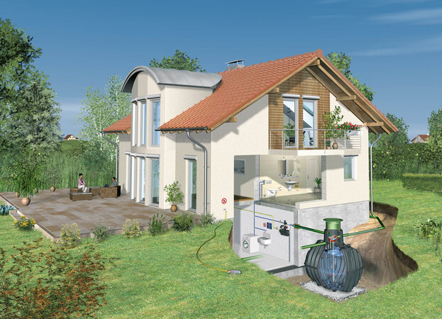 Graf Rainwater Harvester House Cutaway
